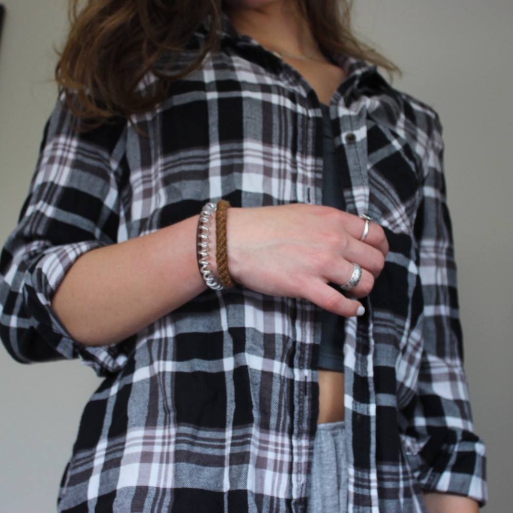 Nordstrom BP black and white flannel